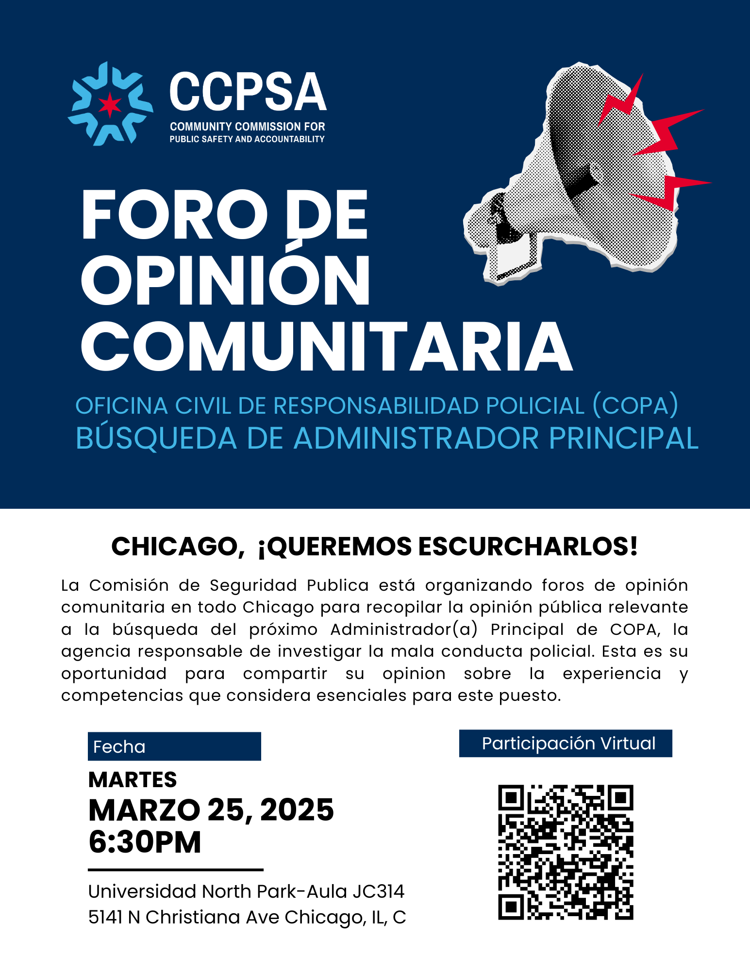 March 25 COPA Chief Administrator Search FlyerSpanish